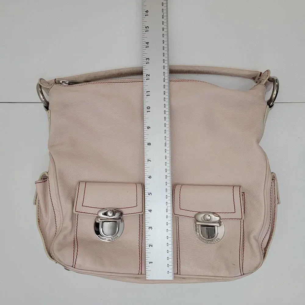 VTG Y2K Marc Jacobs Hobo Bag Leather Pockets Pink Shoulder Bag Lorelai Gilmore